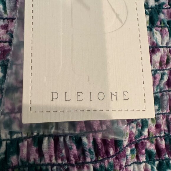 PLEIONE WOMENS MEDIUM FLORAL PURPLE BLOUSE NEW WITH TAG - Picture 7 of 10